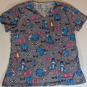 Disney Gray T-Shirt with Blue and Pink Accents